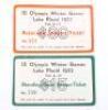 2x Rare III Olympic Winter Games Lake Placid 1932 Tickets