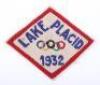 Scarce Olympic Winter Games 1932 Lake Placid Competitors Jersey Badge