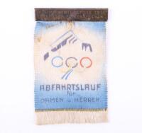 Rare Third Reich Era Berlin Winter Olympic Games Ticket Badge for Admittance to the Downhill Skiing Event