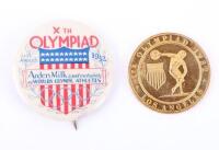 1932 Los Angeles Olympics Arden Milk Button Badge