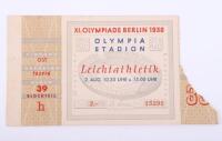 Original Ticket for 1936 Berlin Summer Olympics