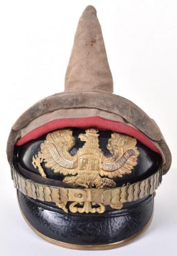 WW1 German Prussian Officers Pickelhaube with Original Trench Cover