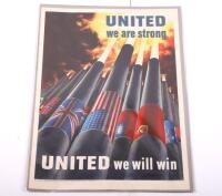 WW2 American Home Front Poster United We Are Strong United We Will Win