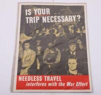 WW2 American Home Front Poster – Is Your Trip Necessary?