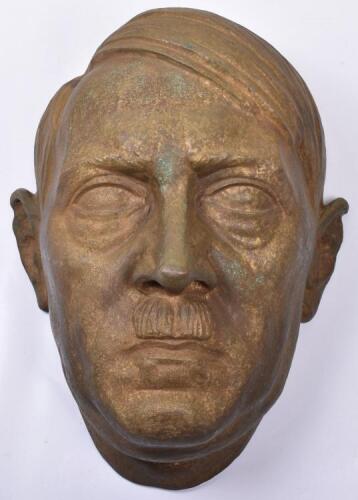 Large and Impressive Bronze Forward Facing Head of Adolf Hitler