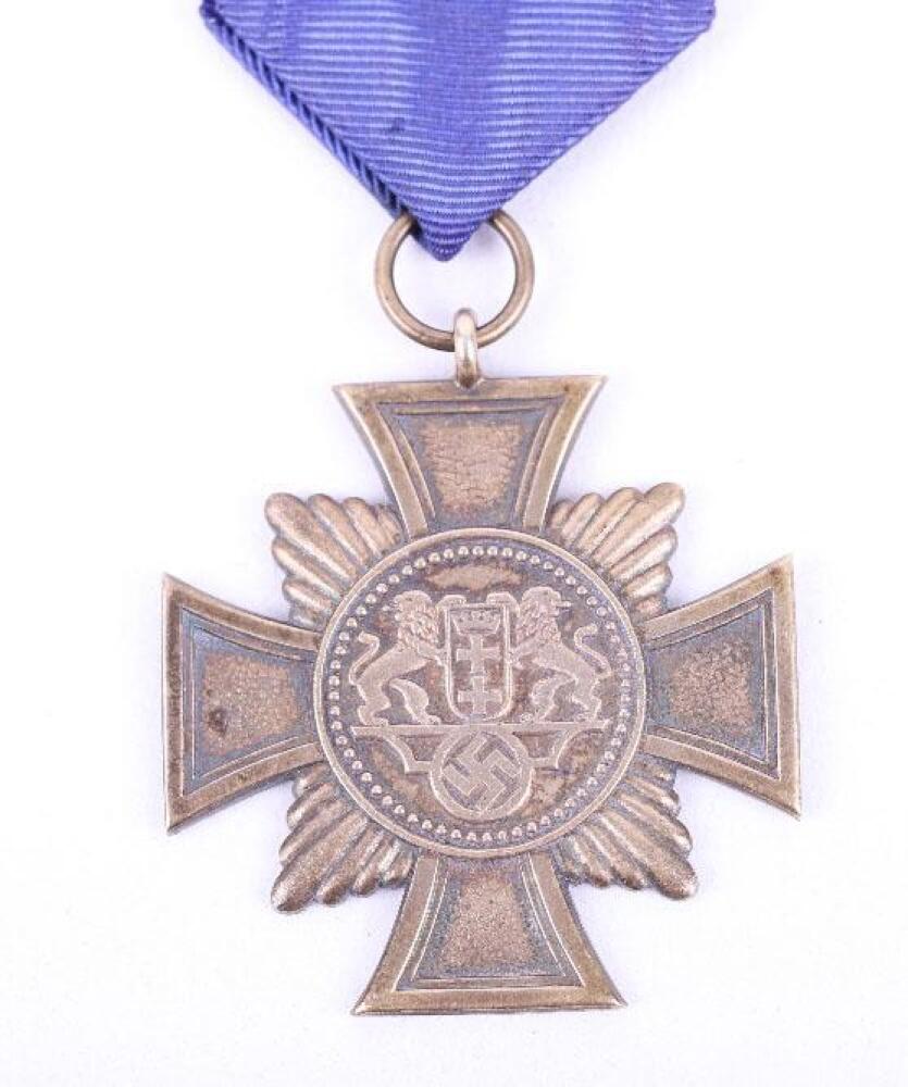 Third Reich Free City of Danzig Police 25 Year Long Service Medal