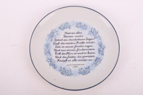 Third Reich Waffen-SS Oswald Pohl Dedication Julfest Plate 1944