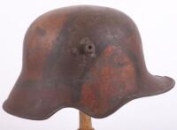 Rare WW1 German M-18 Ear Cut Out Steel Combat Helmet