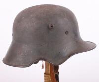 Rare WW1 German M-18 Ear Cut Out Steel Combat Helmet