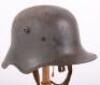 Rare WW1 German M-18 Ear Cut Out Steel Combat Helmet - 2