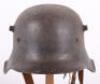 Rare WW1 German M-18 Ear Cut Out Steel Combat Helmet - 3