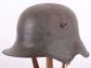 Rare WW1 German M-18 Ear Cut Out Steel Combat Helmet - 4