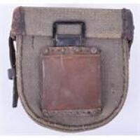 Rare Paper Cloth Construction Belt Worn Container For an Item of Artillery Measuring Equipment