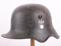 WW2 German M-18 Transitional Ear Cut Out Steel Combat Helmet