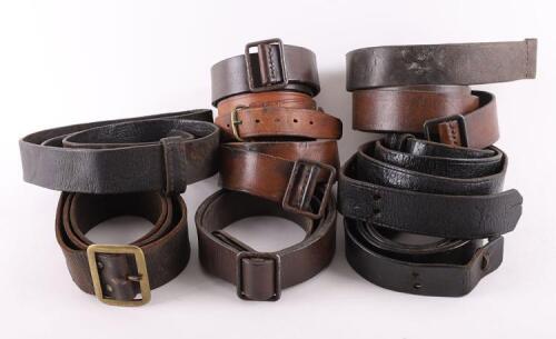 Grouping of Leather Military Belts / Slings