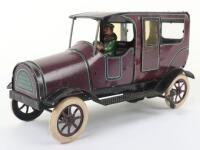 Tinplate clockwork Chauffer Driven Limousine, German circa 1912,