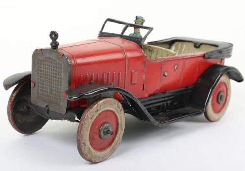A Charles Rossignol tinplate clockwork open tourer, French 1920s