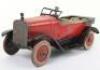 A Charles Rossignol tinplate clockwork open tourer, French 1920s