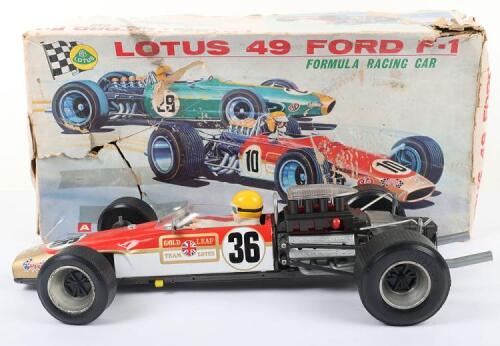 Original Junior Products (Japan) tinplate battery operated Lotus 49 Ford  F-1 Racing car, 1970s