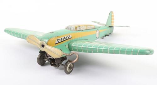 Wells of London clockwork tinplate Aeroplane 301, 1930s