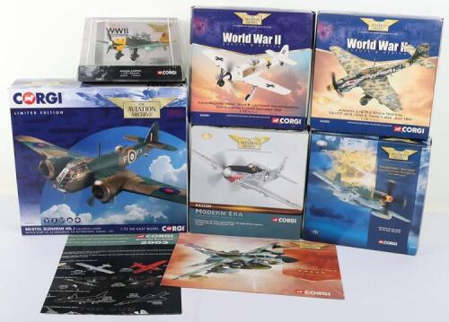 Six Corgi Aviation Archive Aeroplane Die Cast Models