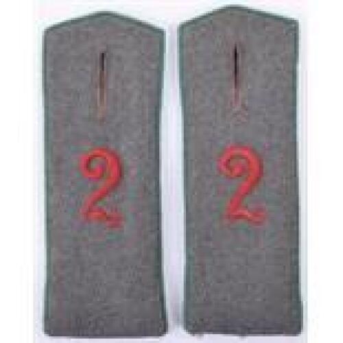 Scarce Matched Pair of Regiment 2 M.07 Field Grey Tunic Shoulder Boards