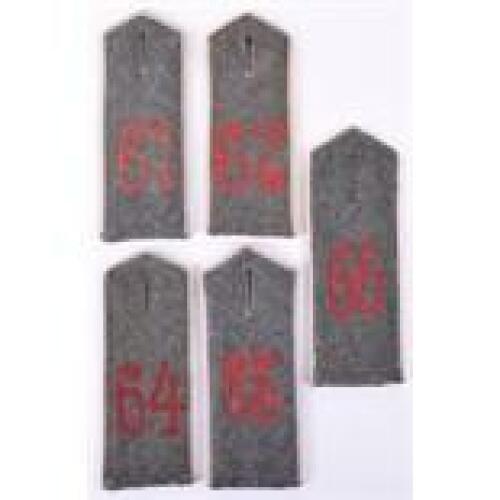 5x M.15 Single Field Grey Tunic Shoulder Boards