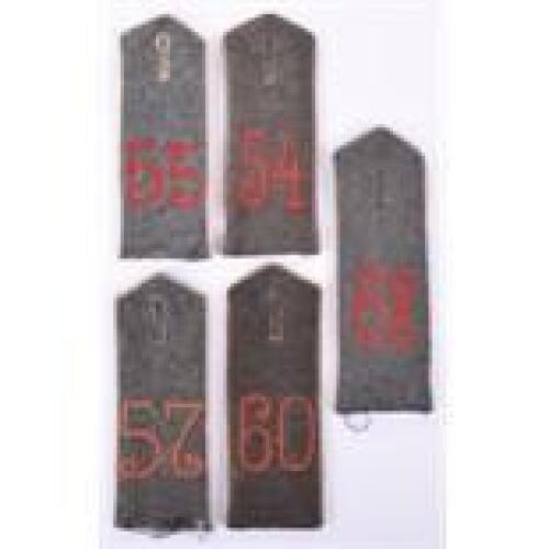 5x M.15 Single Field Grey Tunic Shoulder Boards