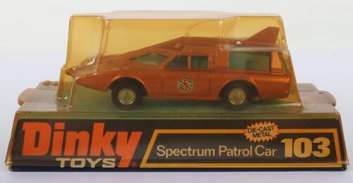 Dinky Toys 103 Spectrum Patrol Car from Gerry Anderson’s ‘Captain Scarlet and the Mysterons’ metallic Bronze body