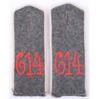 Matched Pair of Infantry Regiment 614 M.15 Field Grey Uniform Shoulder Boards