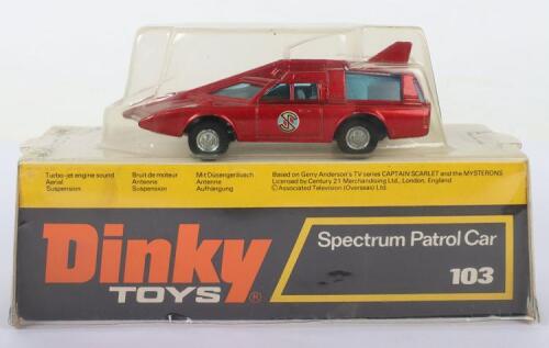 Dinky Toys 103 Spectrum Patrol Car from Gerry Anderson’s ‘Captain Scarlet and the Mysterons’ in high plinth bubble pack