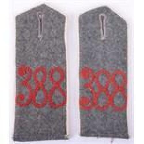 Near Matched Pair of Regiment 388 M.15 Field Grey Tunic Shoulder Boards