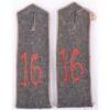 Near Matched Pair of Regiment 16 M.15 Field Grey Tunic Shoulder Boards