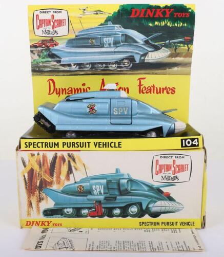 Dinky Toys Boxed 104 Spectrum Pursuit vehicle direct from Captain Scarlet and The Mysterons with rare light green base