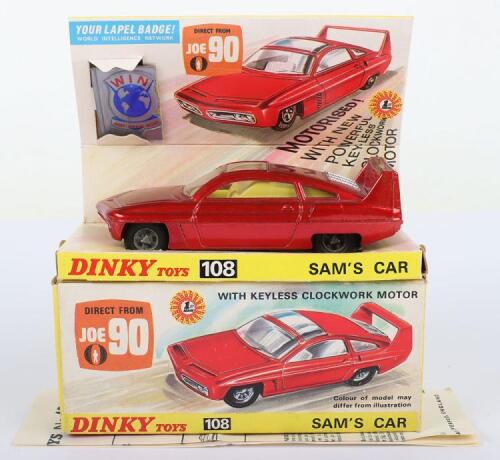 Dinky Toys 108 Sams Car Direct From Tv Series Joe 90, metallic red body