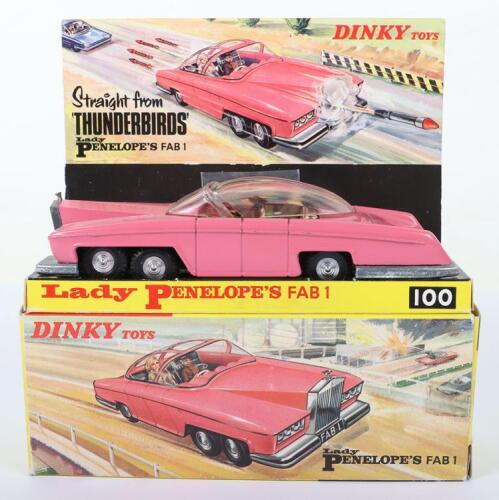 Dinky Toys Boxed 100 Lady Penelope&rsquo;s FAB 1 From TV series &lsquo;Thunderbirds&rsquo; 1st version pink body