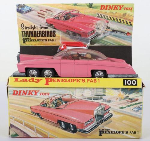 Dinky Toys Boxed 100 Lady Penelope’s FAB 1 From TV series ‘Thunderbirds’domed detailed wheel hubs