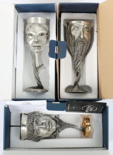 Three Lord Of The Rings Royal Selangor Pewter Goblets