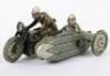 CKO Kellermann 341 tinplate clockwork Motorbike with sidecar, German circa 1950