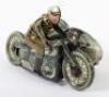 CKO Kellermann 341 tinplate clockwork Motorbike with sidecar, German circa 1950 - 4