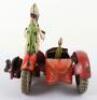 Large and rare Tipp & Co clockwork Motorbike with sidecar, German 1926 - 5