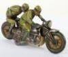 CKO Kellerman 353 tinplate clockwork Motorbike with racing driver and leaning passenger, U.S zone Germany circa 1950 - 4