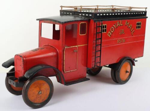 Large and rare Bing pressed steel GR Royal Mail van 6579, German early 1920s