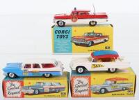 Three boxed Corgi Toys American cars