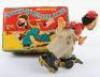 T.P.S (Japan) tinplate Clown on Roller Skates clockwork toy, 1950s - 2