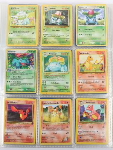 Album of Pokemon base set trading cards