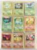 Album of Pokemon base set trading cards
