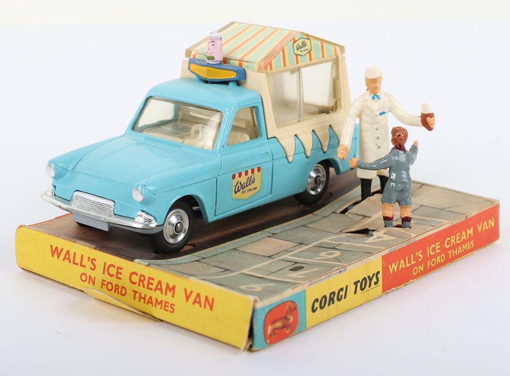 Corgi Toys 9cm Long Original Diecast 447 - Wall's Ice Cream Van On Ford  Thames