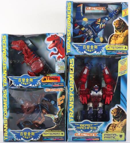 Four Hasbro Beast Machines Transformer toys
