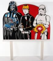 Star Wars Wooden Bed Headboard featuring Darth Vader, Luke and a Stormtrooper